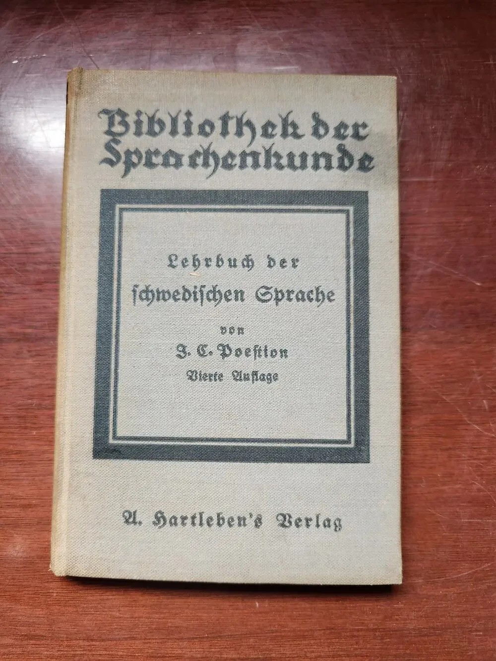 Lehrbuch der Schwedischen Sprache Poestion Antique German Swedish Book HC